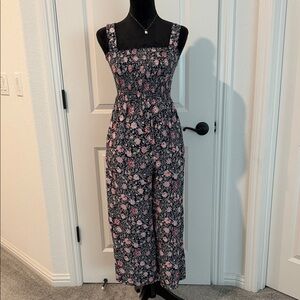 LOFT Black and Pink Floral Jumpsuit
NWT